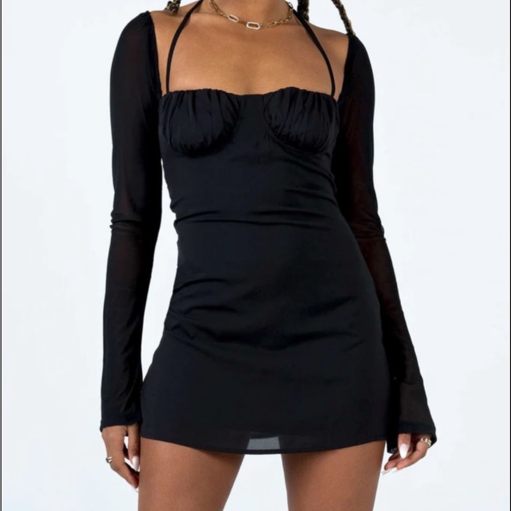 Dude Sheer Sleeve Mini Dress